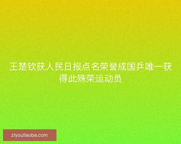 王楚钦获人民日报点名荣誉成国乒唯一获得此殊荣运动员 王楚钦获人民日报点名荣誉成国乒唯一获得此殊荣运动员