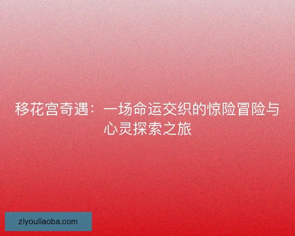 移花宫奇遇：一场命运交织的惊险冒险与心灵探索之旅