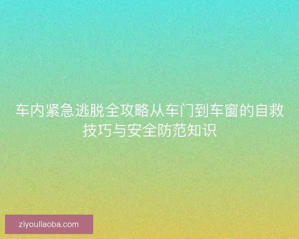 车内紧急逃脱全攻略从车门到车窗的自救技巧与安全防范知识