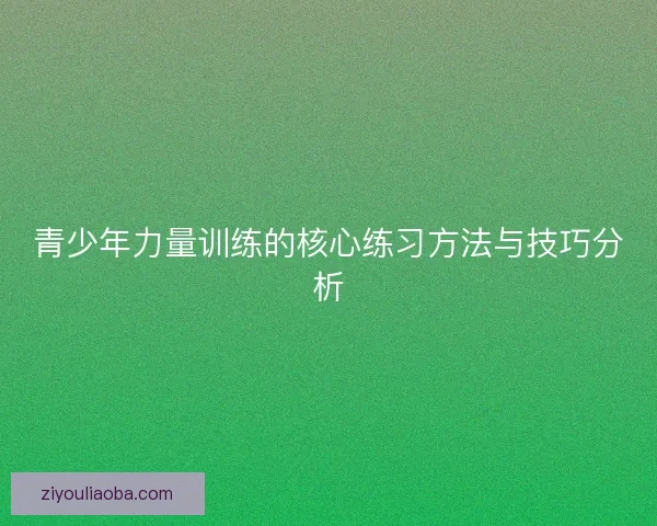 青少年力量训练的核心练习方法与技巧分析 青少年力量训练的核心练习方法与技巧分析