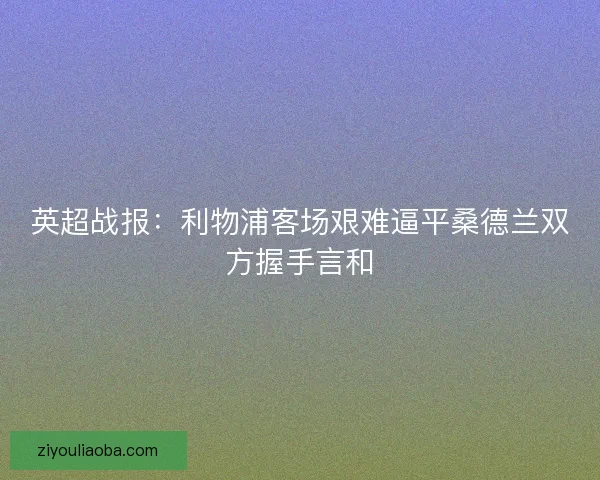 英超战报:利物浦客场艰难逼平桑德兰双方握手言和 英超战报:利物浦客场艰难逼平桑德兰双方握手言和